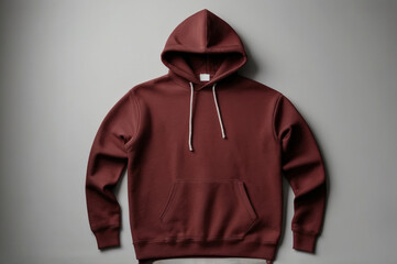Brown hoodie isolated on white background. Hoodie mockup template for catalog photos