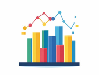 Flat Podium with 3D Rising Voter Turnout Graph Concept | Medium Shot Illustration for Campaigns - Ample Copy Space for Slogans