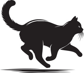 Cat Silhouette isolated on a white background Minimalist cute cat vector shape