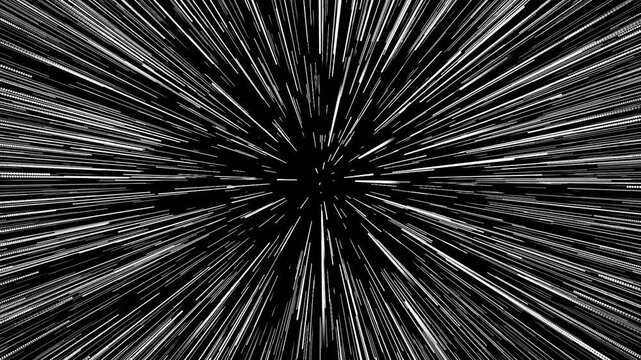 Animaci&oacute;n vectorial de velocidad constante de la luz con estrellas y fondo transparente