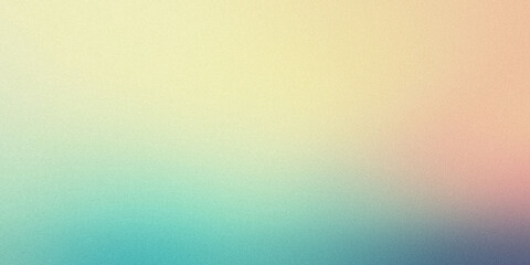 Obraz premium Gradient background with pale teal and midnight blue tones on a light yellow backdrop, noise texture effect