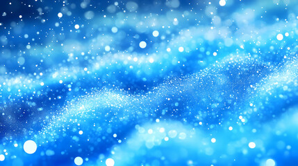 Sparkling Blue Background with Bokeh Lights