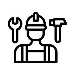 12 contractor line icon illustration vector graphic