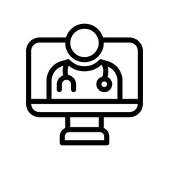 Fototapeta premium 13 online doctor line icon illustration vector graphic