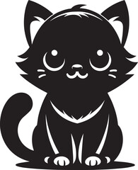 Cat Silhouette isolated on a white background Minimalist cute cat vector shape