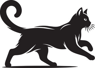 Cat Silhouette isolated on a white background Minimalist cute cat vector shape