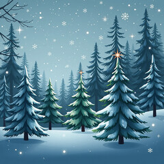 Obraz premium Winter landscape with trees