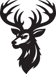  bold deer head mascot logo featuring clean vector File
