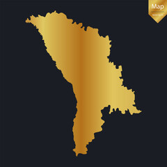 Abstract - High Detailed Gold Map of Moldova. Vector illustration eps10.	
