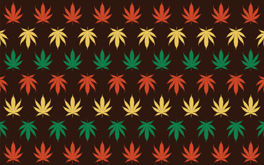 Weed or Cannabis Leaf Seamless Pattern Vector illustration