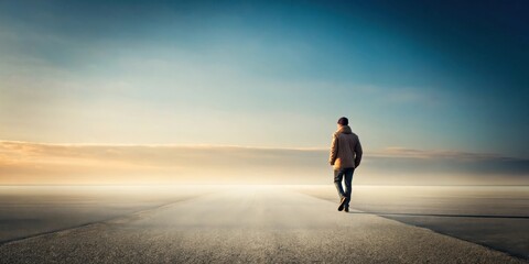 A person walking a long distance to reach the airplane, Travel, journey, airplane, airport, waiting, boarding