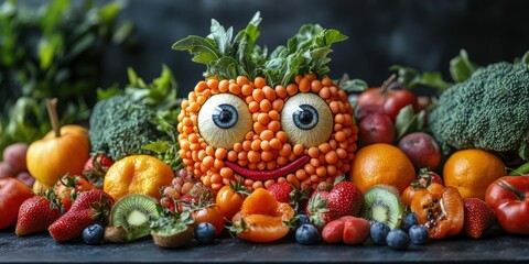 The whimsical urban environment where fruits and veggies are alive and full of personality