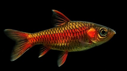 Fototapeta premium Red Cherry Barb: A Red Cherry Barb with a vivid red hue