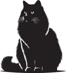 Cat Silhouette isolated on a white background Minimalist cute cat vector shape