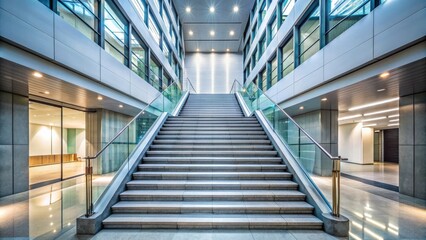 Stairs leading up in a modern building corridor, stairs, staircase, steps, architecture, interior, modern, design