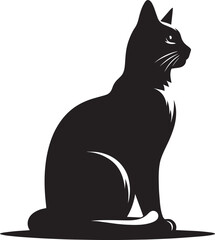 Cat Silhouette isolated on a white background Minimalist cute cat vector shape