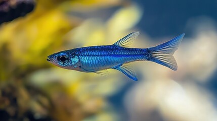 Fototapeta premium Sapphire Blue Danio: A Sapphire Blue Danio with striking blue coloration