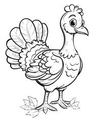 Fototapeta premium Turkey coloring pages for kids