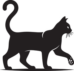 Cat Silhouette isolated on a white background Minimalist cute cat vector shape