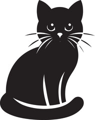 Cat Silhouette isolated on a white background Minimalist cute cat vector shape