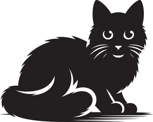 Obraz premium Cat Silhouette isolated on a white background Minimalist cute cat vector shape