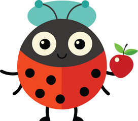 Obraz premium Hand drawn ladybug illustration art