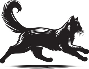 Cat Silhouette isolated on a white background Minimalist cute cat vector shape