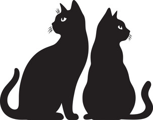 Cat Silhouette isolated on a white background Minimalist cute cat vector shape