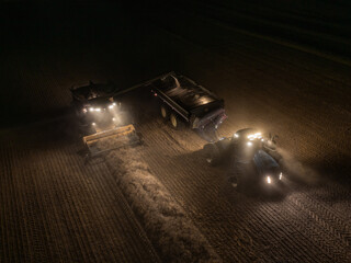 Drone Image of Harvest Swather Combine