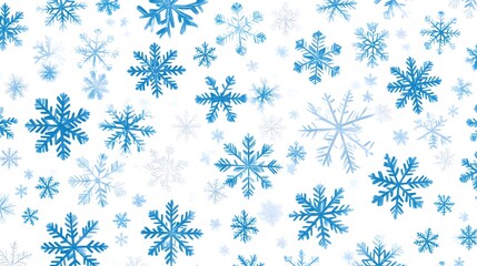 Abstract blue snowflake pattern on a white background, vector illustration, flat design, digital art, simple, minimalistic