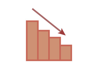 Gráfico de barras rojo en crisis 