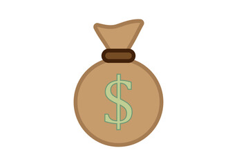 Saco marrón de dólares y ahorros