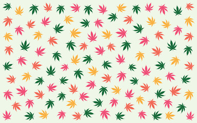 Fototapeta premium Weed or Cannabis Leaf Seamless Pattern Vector illustration