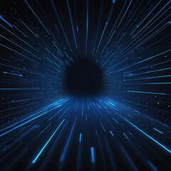 Abstract background blue lines technology data glowing lines form a corridor