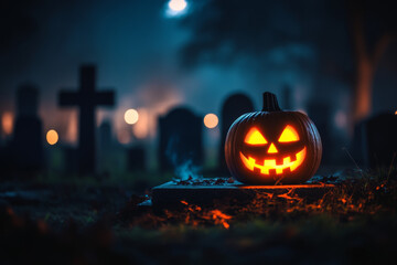 halloween pumpkin in the night