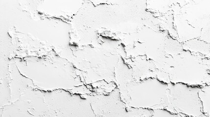 Obraz premium Close-up of an abstract white plaster wall texture with intricate cracked patterns, ideal for backgrounds and artistic designs.