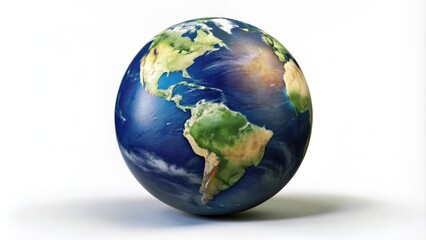 Fototapeta premium Planet Earth globe isolated on white background, planet, Earth, globe, isolated, white background, geography