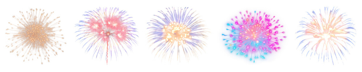 Obraz premium Celebration firework png cut out element set