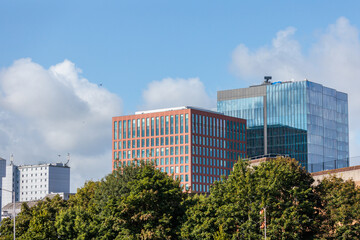 Fototapeta premium Buildings and Downtown center of Reading, Berkshire, United Kingdom