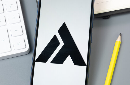 New York, USA - 30 August 2024: TERA Logo on Phone Screen, Crypto Icon on Display