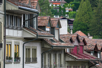 Typical building facades in Bern, Switzerland