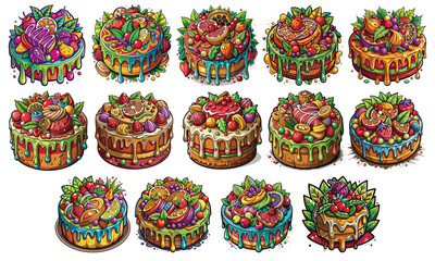 Fototapeta premium Christmas Fruitcake T-shirt Design, Hand-drawn artistic illustration on a clean white background, Icon Concept isolated. Premium vector artwork, ideal for high-quality t-shirt prints.