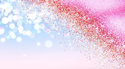 Fototapeta premium Abstract Pink and Blue Glitter with Bokeh Lights