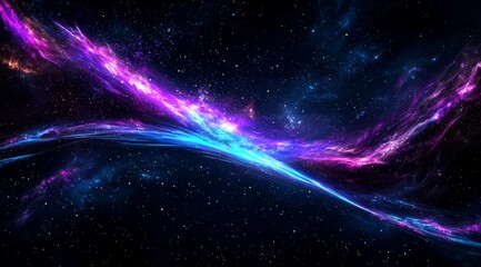 Obraz premium Purple and Blue Galactic Light Trails in Space