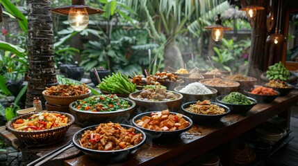 bali restaurant buffet table holiday tourism  © Arifin Studio