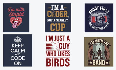 6 set of illustration for t-shirt design.