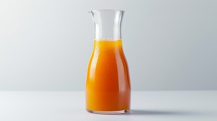 Freshly Squeezed Juice in a Carafe Isolated on White Background