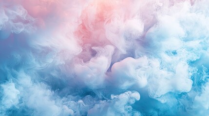 Fototapeta premium simple background, smoke, clouds, soft pink, white and blue, fantastic atmosphere