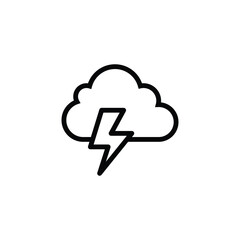 Thunder Storm in the Sky and Cloudy weather conditions icon. Weather Forecast