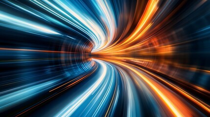 Radiating Neon Light Burst, futuristic flashes, Motion lights,  Colorful Streaks on Dark Background